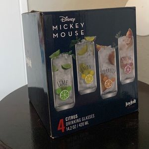 Disney Mickey Mouse Citrus Tall Drinking Glasses, Set of 4